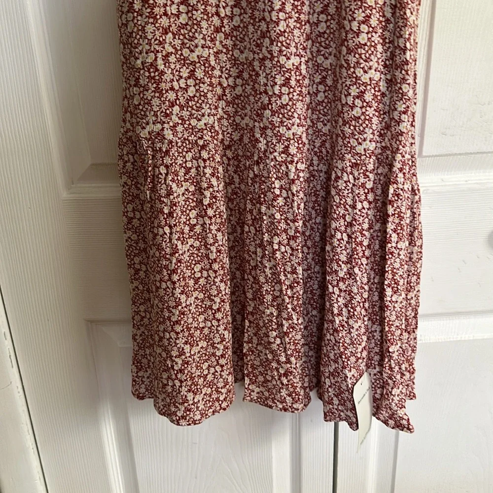 Abercrombie Floral Maxi Dress in Red and White